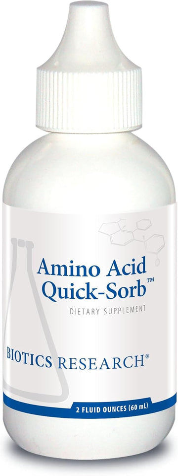 Biotics Research Amino Acid Quick Sorb Liquid Formula, Highly Absorbed, Glycine, L Alanine, L Arginine Hcl, L Lysine Hcl, L Proline, L Histidine Hcl, L Serine, L Threonine, L Valine 2 Fluid Ounces