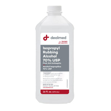 Dealmed Isopropyl Rubbing Alcohol 70% Usp, First Aid Antiseptic, 16 Fl. Oz, (1 Pack)