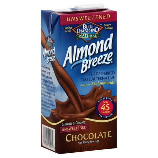 Blue Diamond Chocolate Almond Breeze Unsweetened ( 12X32 Oz) : Grocery & Gourmet Food