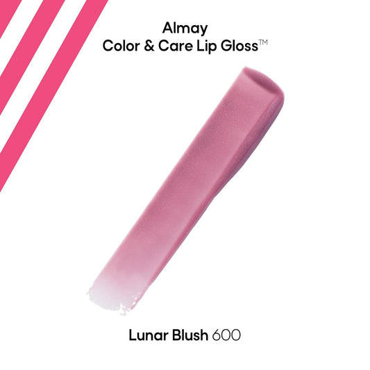 Almay Hydrating Lip Gloss, Soft Natural Colors, Prebiotic Complex, Hyaluronic Filling-Sphere Technology, 600 Lunar Blush, 0.1 Fl Oz