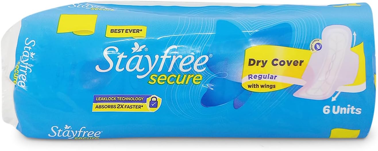 Stayfree Secure Dry cover with Wings - 7 Pads (Regular)