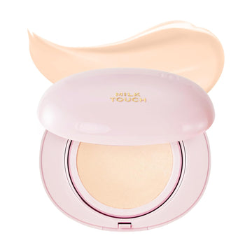 Milktouch Cushion Foundation, 24H Flawless Skin, Radiant Shine, No Oxidation, Long-Lasting, Non-Creasing, 60% Hydrating Skincare Infused Korean Foundation, Valentines Gifts (15N Fair Ivory)