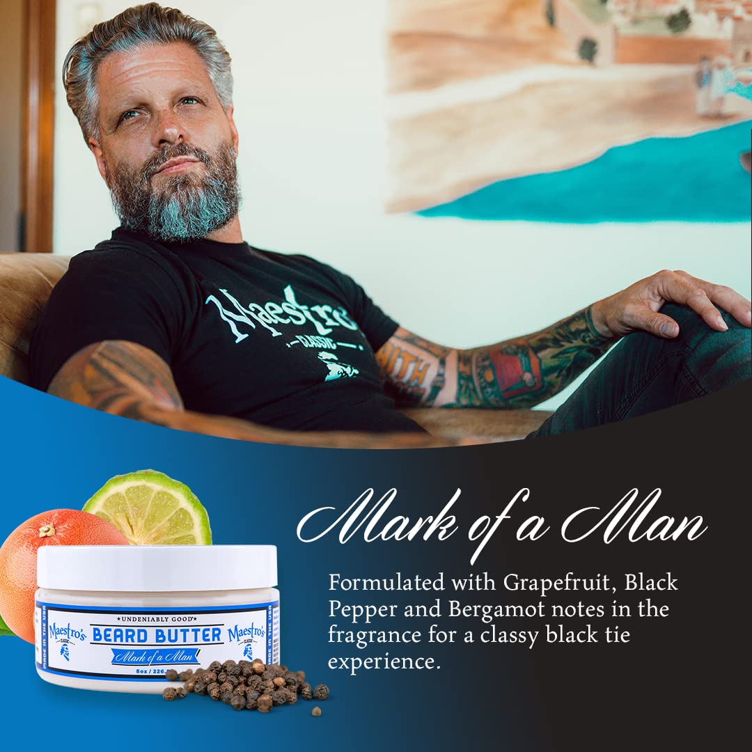 Maestro'S Classic Beard Butter | Anti-Itch, Extra Soothing, Hydrating Beard Creme For All Beard Types & Lengths- Speakeasy Blend, 4 Ounce