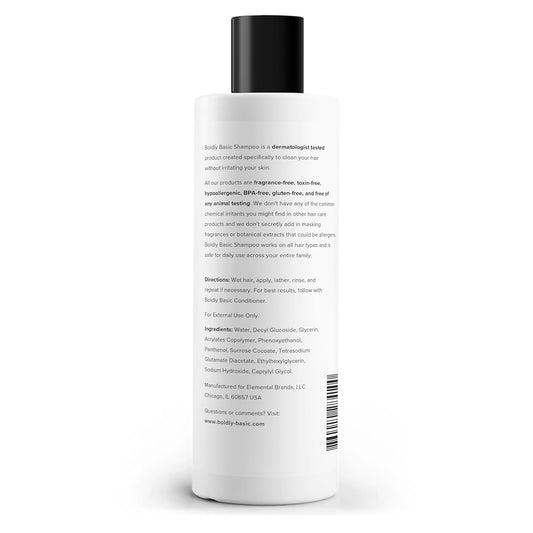 Fragrance Free Shampoo - Gentle On Sensitive Skin And Hair - Unscented - Dermatologist Tested - Sulfate Free - Paraben Free - Gluten Free - Non Comedogenic And Hypoallergenic