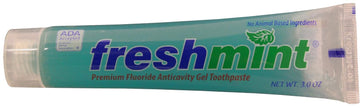 72 Tubes of Freshmint® 3 oz. Premium ADA Approved Clear Gel Anticavity Fluoride Toothpaste