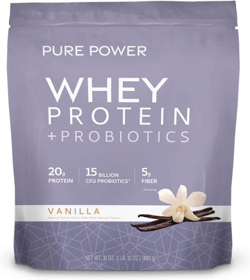 Dr. Mercola Pure Power Protein Powder, Vanilla, 3 (1 IB. 1.) (880 g), 22 Servings, BCAA, Natural Sweeteners Only, Non GMO, Soy Free, Gluten Free