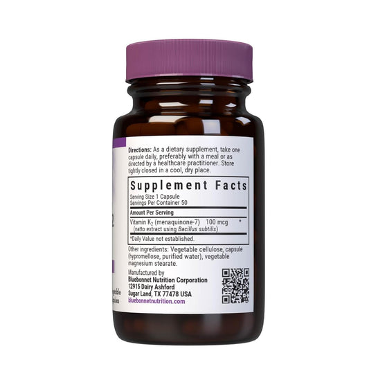 Vitamin K2 (As Menaquinone-7) (From Natto Extract Using Bacillus Subtilis) 100 Mcg. Other Ingredients: Kosher Vegetable Capsules, Vegetable Cellulose, Vegetable Magnesium Stearate