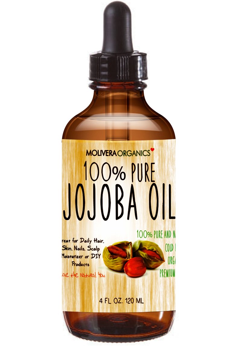 Molivera Organics Jojoba Oil Premium Jojoba Oil 4 Fl Oz. 100% Pure Organic Cold Pressed Unrefined Best For Hair, Skin, Face & Nails : Beauty & Personal Care