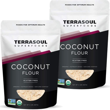 Terrasoul Superfoods Organic Coconut Flour, 4 Lbs - Gluten-Free | Unrefined | Fine Texture | Premium Quality