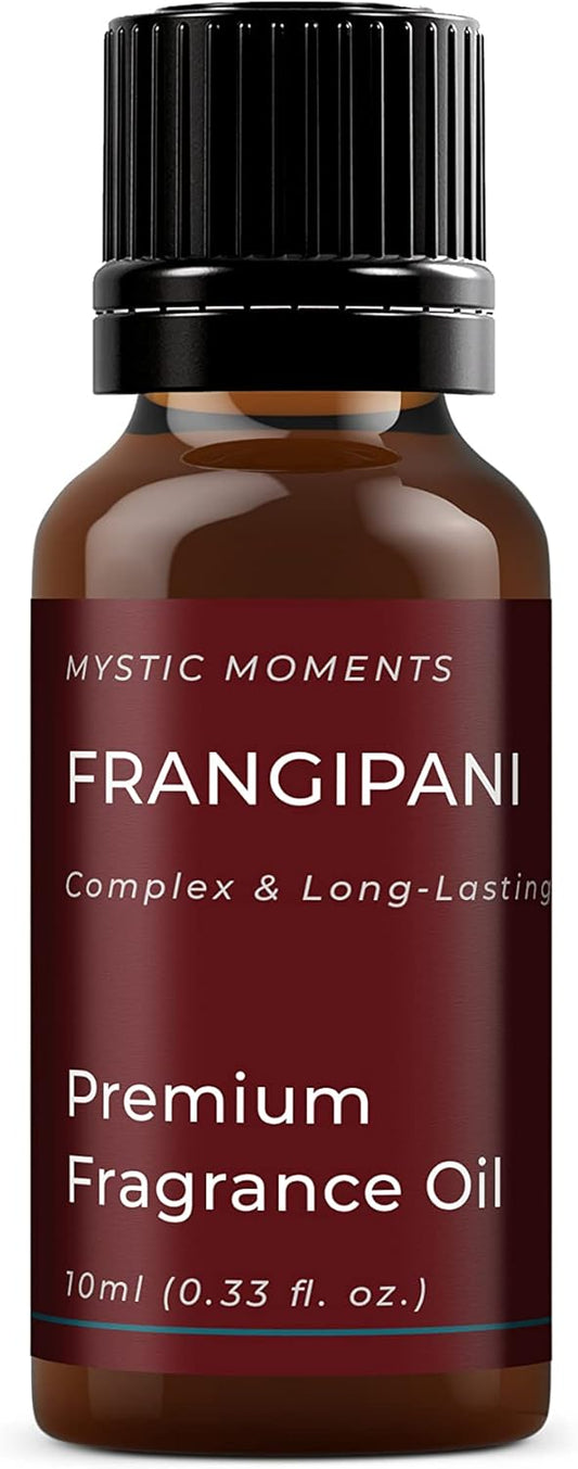 Mystic Moments | Frangipani Fragrance Oil - 10ml - Perfect for Soaps, Candles, Bath Bombs, Oil Burners, Diffusers and Skin & Hair Care Items
