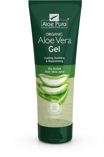 Aloe Pura, Organic Aloe Vera Gel, Natural, Vegan, Cruelty Free, Paraben & Sls Free, Cooling, Soothing, 100Ml