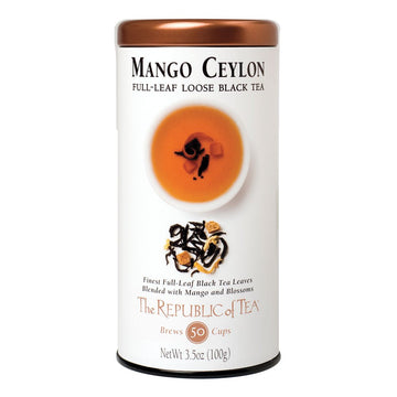 The Republic Of Tea Mango Ceylon Black Full-Leaf Loose Tea, 3.5 Ounces / 50-60 Cups