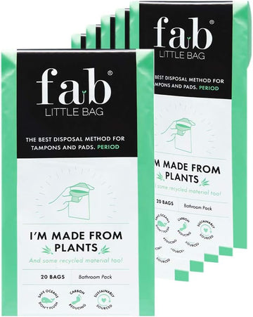 Fab Little Bag Sanitary Disposal Bags for Tampons, Ladies Sanitary Pads, Sanitary Towels, Panty Liners, Feminine Hygiene Products - No Mess, No Odour, Sealable - Pack of 125 Tampon Disposal Bags