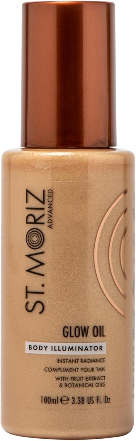 St Moriz Advanced Glow Body Oil | Body Illuminator For Instant Skin Radiance | Body Glow Enhancer | Shimmering Liquid Highlighter For Body | Compliments Your Tan | Vegan | Cruelty Free | 100Ml