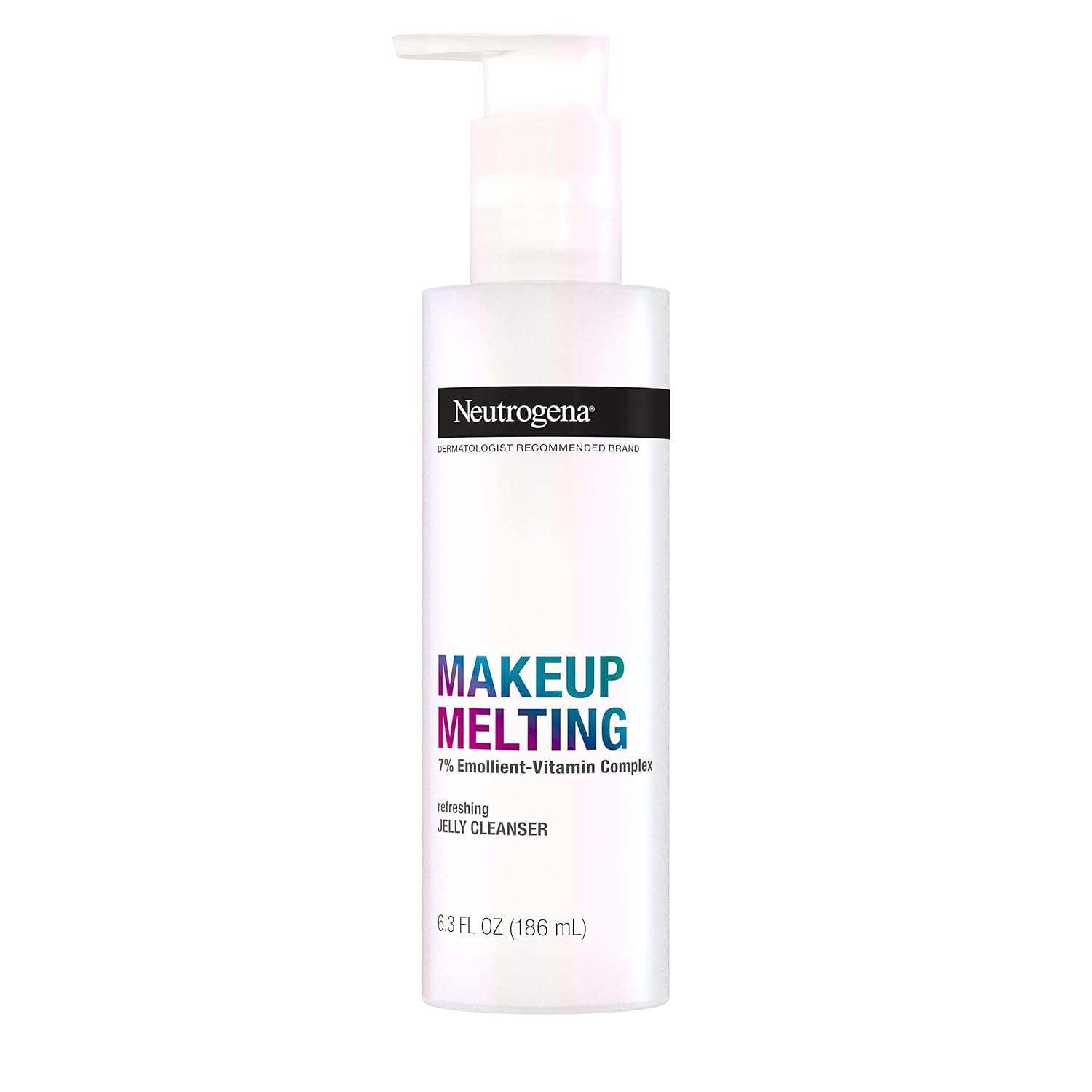 Neutrogena Makeup Melting Refreshing Jelly Cleanser, 7% Emollient-Vitamin Complex, Gentle Face & Eye Makeup Remover To Melt Stubborn Makeup, Cleanse & Condition Skin, Oil-Free, 6.3 Fl. Oz