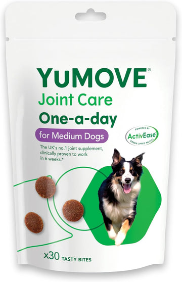 YuMOVE ONE-A-DAY Chews For Medium Dogs | Joint Supplement for Stiff Dogs with Glucosamine, Chondroitin, Green Lipped Mussel | 30 Chews - 1 Month supply?YMCM30