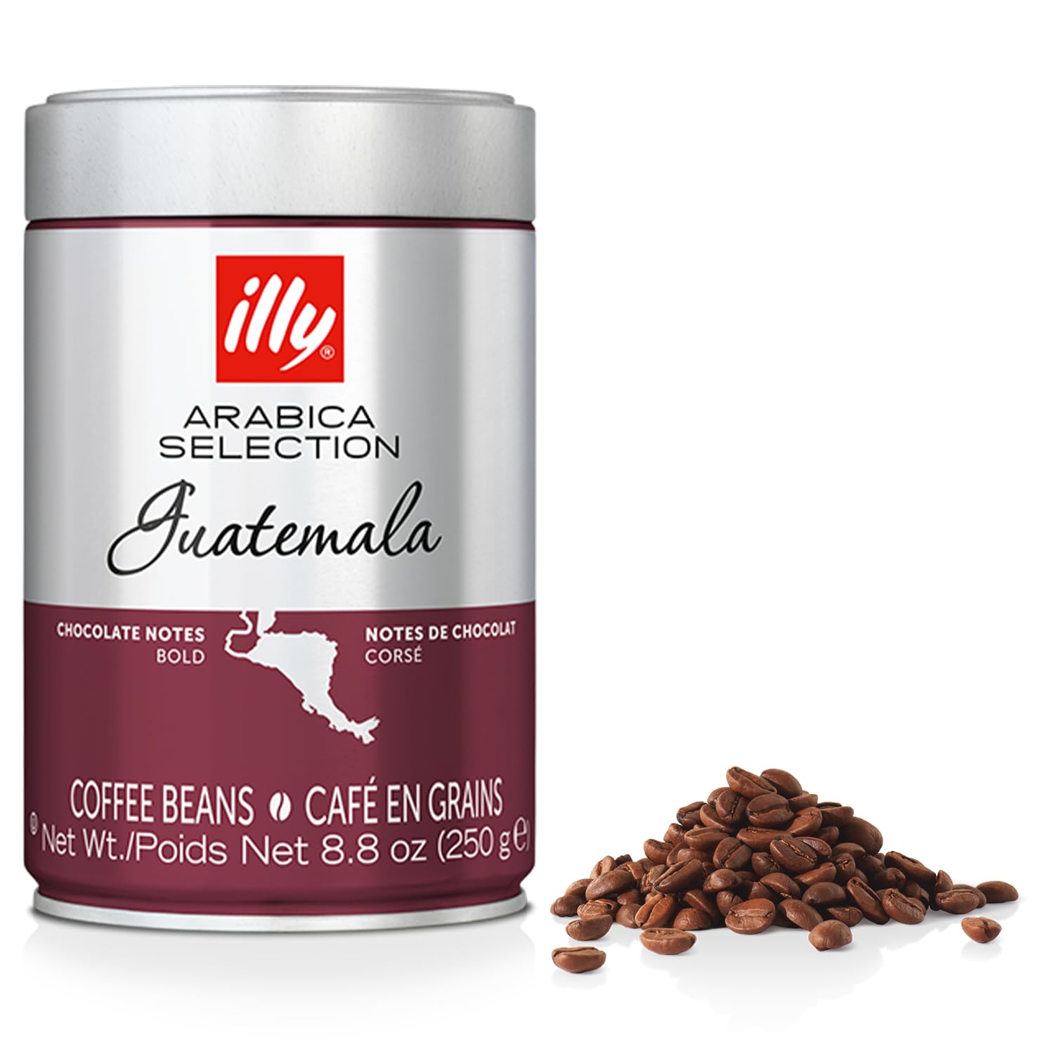 Illy Whole Bean Coffee - Perfectly Roasted Whole Coffee Beans – Guatemala Dark Roast - With Notes Of Chocolate – Complex & Balanced - 100% Arabica Coffee - No Preservatives – 8.8 Ounce