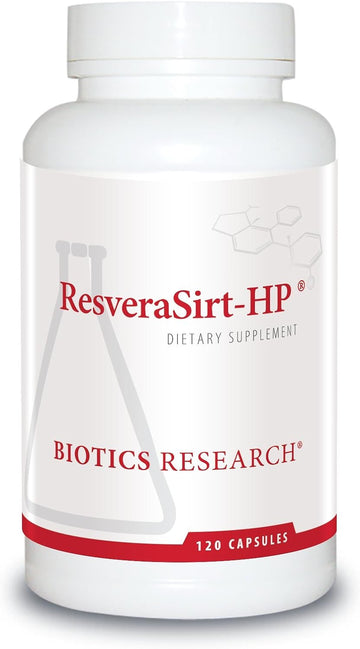 Biotics Research ResveraSirt HP Formulated by Dr. Mark Houston, Trans Resveratrol, Quercetin, Increase Sirtuin Activity, Cardiovascular Support, Heart Power, Vascular Support. 120 Caps