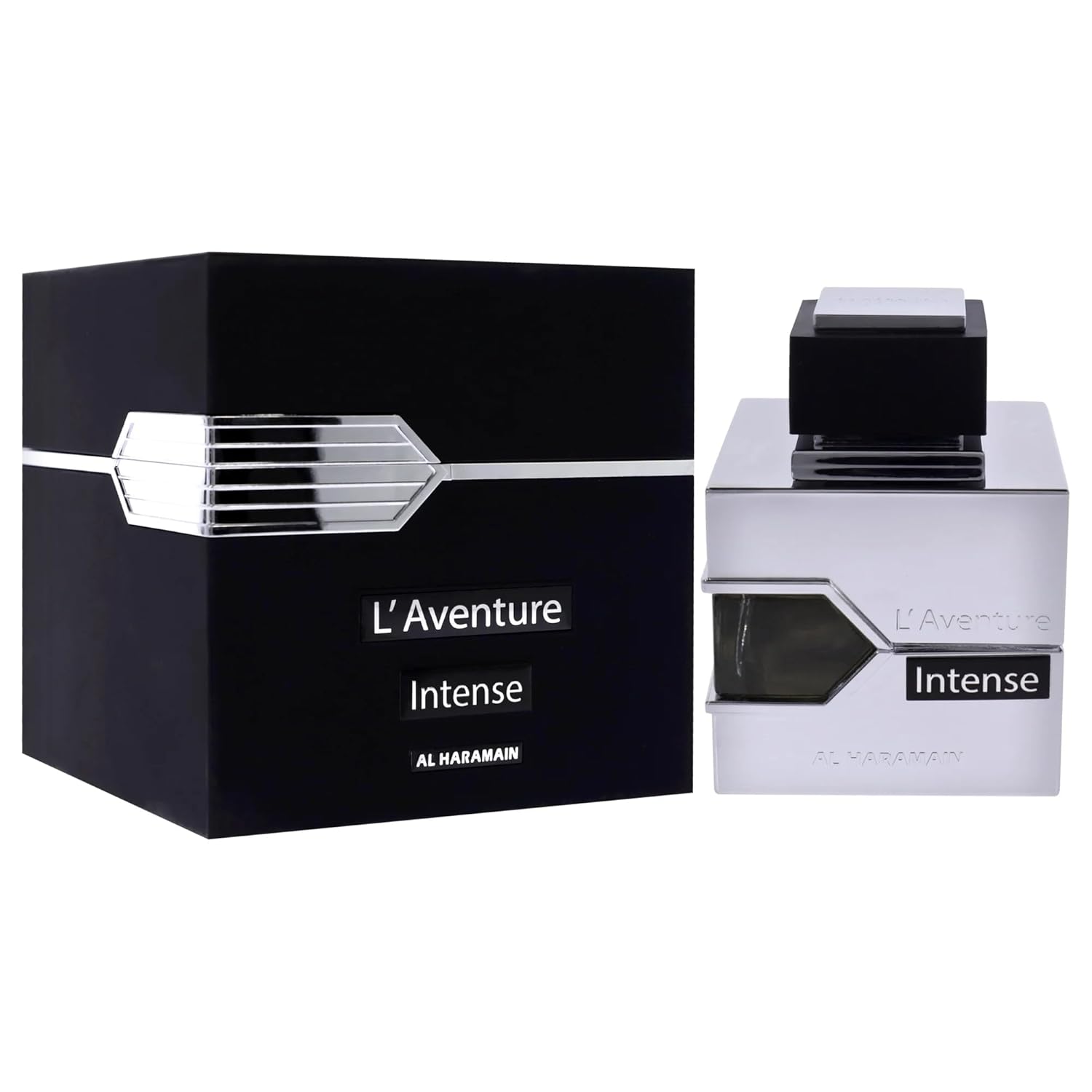 Al Haramain L'Aventure Intense Cologne For Men - Arabian Perfume - Long Lasting Woody Fragrance With Notes Of Bergamot, Lemon, Jasmine, Musk, Patchouli, Amber - Arabic Eau De Parfum - 3.3 Oz Edp Spray