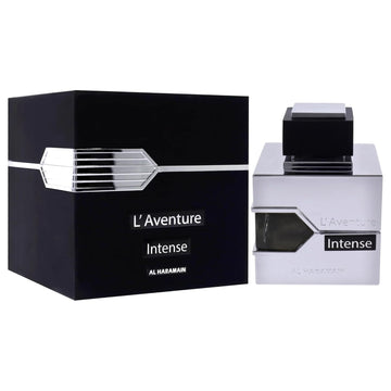Al Haramain L'Aventure Intense Cologne For Men - Arabian Perfume - Long Lasting Woody Fragrance With Notes Of Bergamot, Lemon, Jasmine, Musk, Patchouli, Amber - Arabic Eau De Parfum - 3.3 Oz Edp Spray