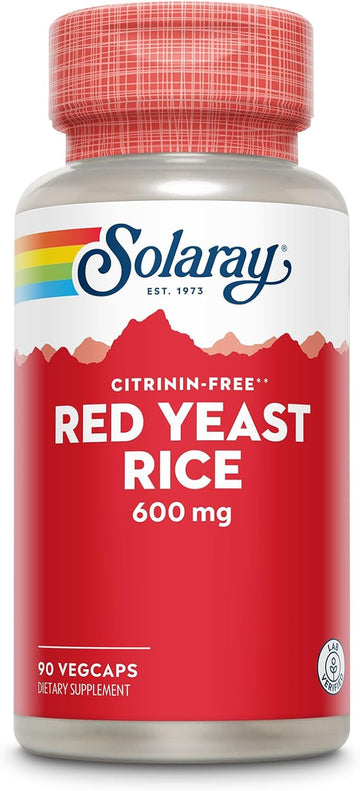 Solaray Red Yeast Rice, Non-Irradiated & Citrinin-Free, 60 Day Money-Back Guarantee, 90 Servings, 90 Vegcaps