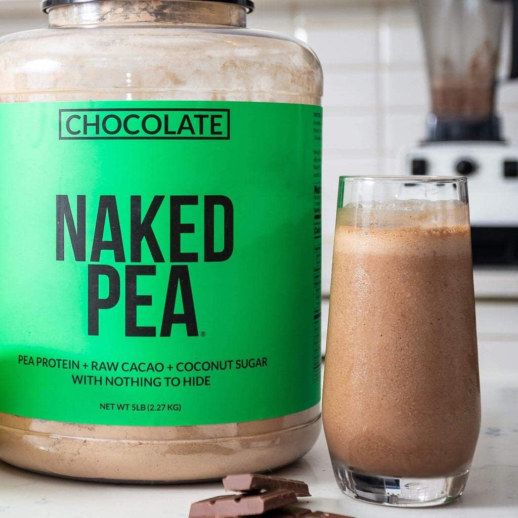 NAKED Chocolate Pea Protein - Pea Protein Isolate from North American Farms - 5lb Bulk, Plant Based, Vegetarian & Vegan Protein. Easy to Digest, Non-GMO, Gluten Free, Lactose Free, Soy Free : Health & Household