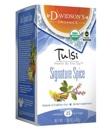 Davidson'S Organics, Tulsi Signature Spice, 25-Count Tea Bags, Pack Of 6