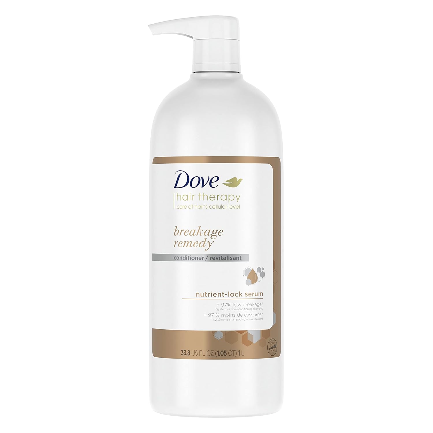 Dove Hair Therapy Conditioner Breakage Remedy For Damaged Hair Hair Conditioner With Nutrient-Lock Serum 33.8 Oz