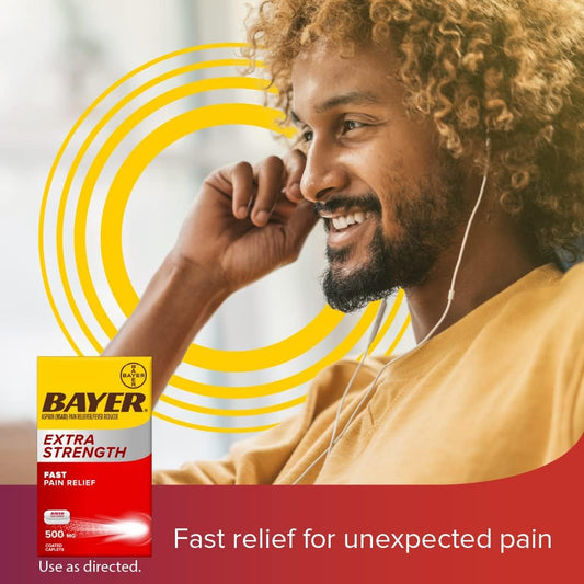 Bayer Extra Strength Aspirin 500 mg, Pain Reliever and Fever Reducer,