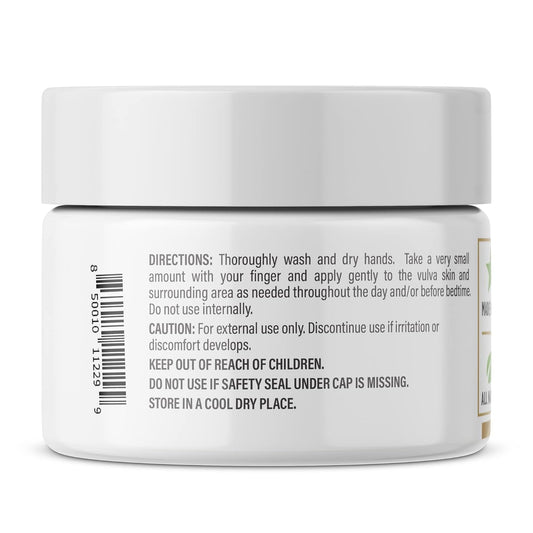 Newlife Naturals Certified Organic Vulva Cream - Menopause Support, Itching Relief, Vaginal Moisturizer & Dryness Solution | All Natural Estrogen Free Intimate Feminine Care - 2 Oz - Made In Usa