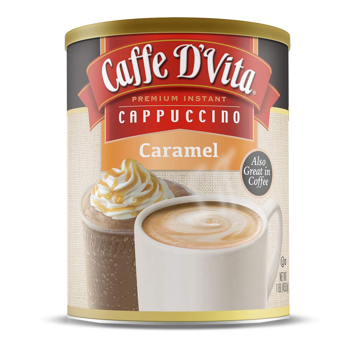 Caffe D’Vita Caramel Cappuccino 1 Lb. Can (16 Oz.)