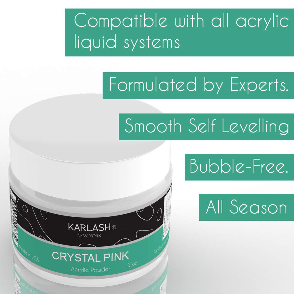 Karlash Professional Acrylic Powder 2 oz (Crystal Pink 2 oz) : Beauty & Personal Care