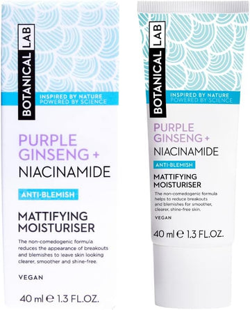 Botanical Lab Purple Ginseng + Niacinamide Anti-Blemish Mattifying Moisturiser 40Ml | Minimises The Appearance Of Pores & Reduces Shine To Leave Skin Looking Mattified