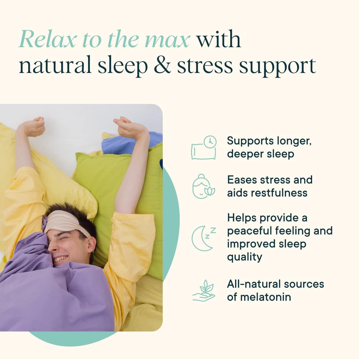 Ora Organic Natural Sleep Aid Supplement Stress Support Calming Herbal Blend with Melatonin from Tart Cherry - Includes Magnesium Citrate, Valerian Root, and Lemon Balm - 1 Month Supply, 60 Capsules : Health & Household