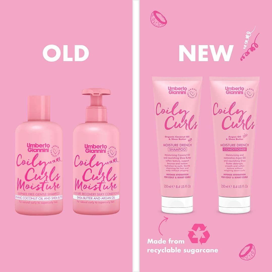 Umberto Giannini Coily Curls Shampoo, Conditioner and Styling Cream Set - Vegan & Cruelty Free Moisturising Shampoo, Conditioner Bundle with More than Moisture Hydrating Curl Cream for Curly Hair : Amazon.co.uk: Beauty