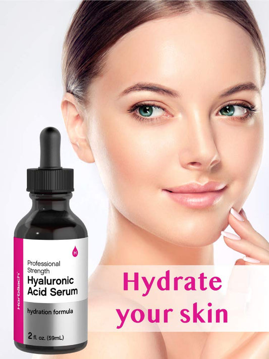 Horbäach Hyaluronic Acid Serum For Face | 2 Oz | Paraben & Sls Free Moisturizer