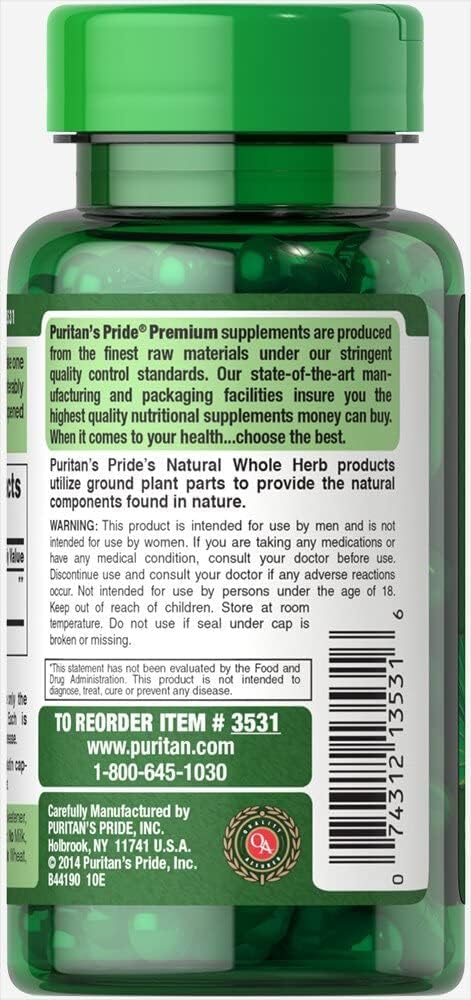 Puritan'S Pride Saw Palmetto 450 Mg, Supports Prostate And Urinary Health, 100 Count