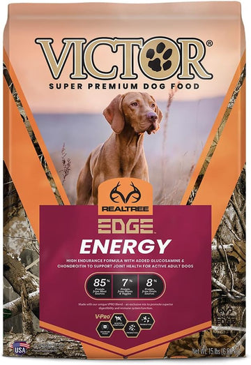 Victor Super Premium Dog Food – Realtree Edge Energy Dry Dog Food For Highly Active Dogs – Gluten Free Dog Food With Glucosamine And Chondroitin For Hip And Joint Health, 15 Lb