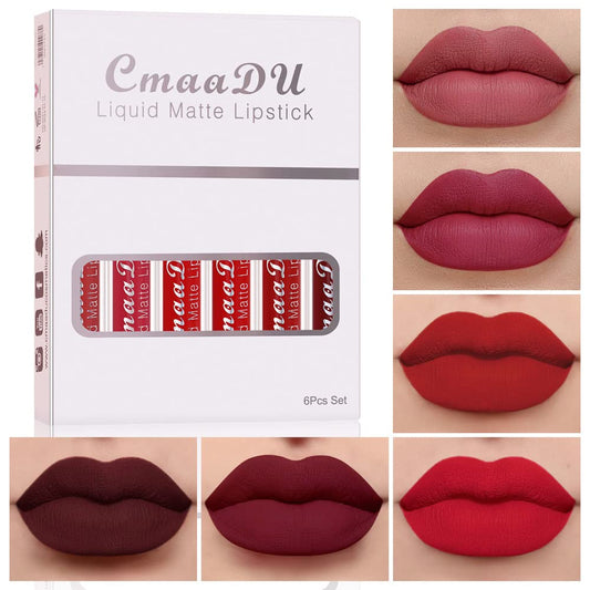 Evpct 1Pcs Bright Sexy Red Liquid Matte Lipstick Lipgloss Set For Women, Labiales Mate 24 Horas Originales Matte Larga Duracion 24 Hour Lipstick Lip Stains Long Lasting Waterproof 24, 14