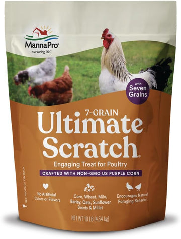 Manna Pro 7-Grain Ultimate Chicken Scratch - Scratch Grain Treat For Chickens And Other Birds - Non-Gmo Natural Ingredients - 10 Lbs