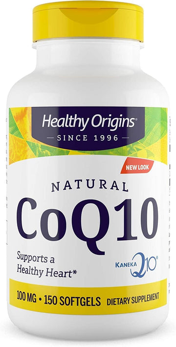 Healthy Origins CoQ10 (Kaneka Q10) 100mg Softgels - Heart Health & Energy Supplement - Gluten Free - Non-GMO - 150 Softgels