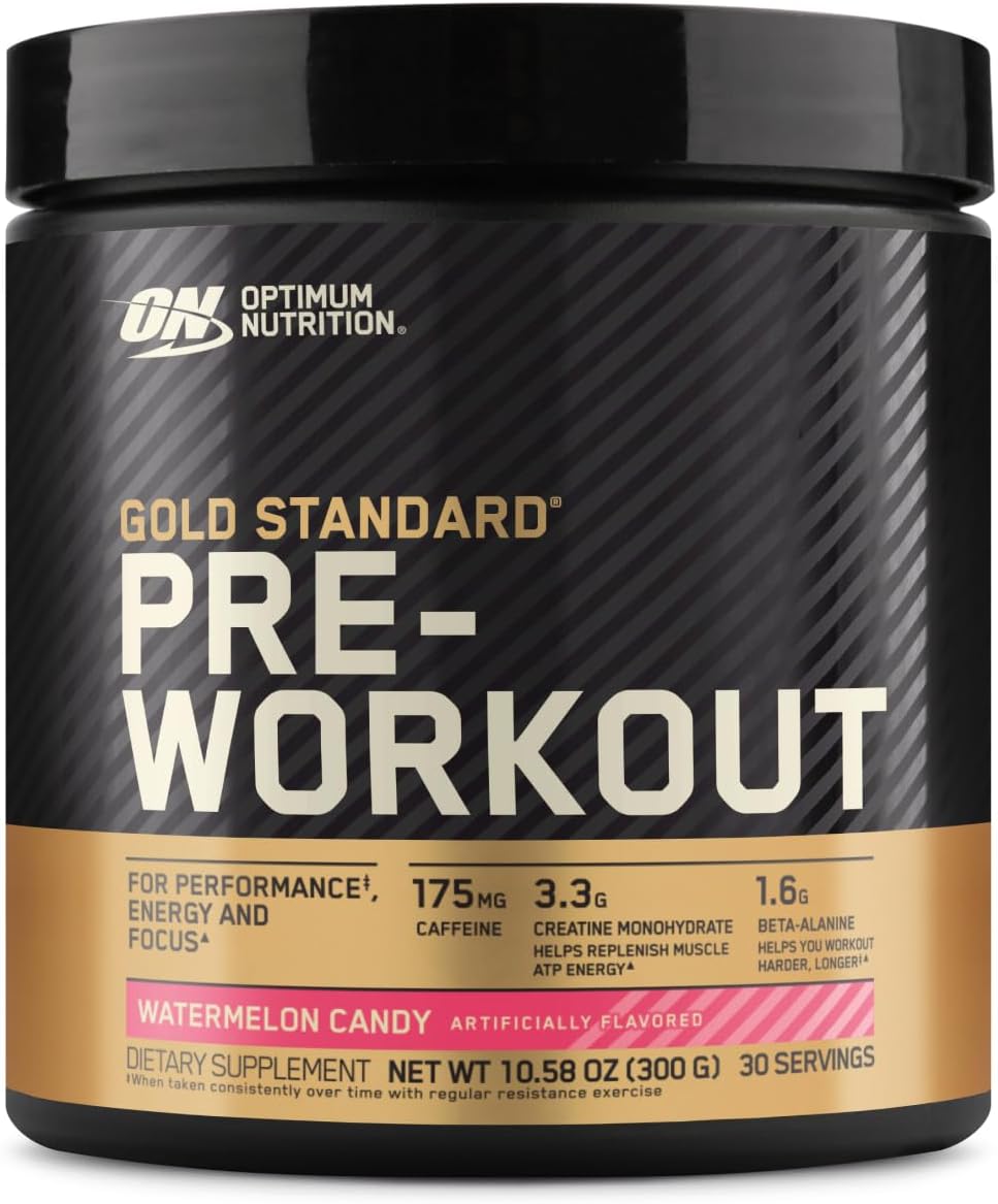 Optimum Nutrition Gold Standard Pre-Workout, Vitamin D for Immune Support, with Creatine, Beta-Alanine, and Caffeine for Energy, Keto Friendly, Watermelon Candy, 30 Servings (Packaging May Vary)