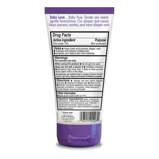 Baby Love Diaper Rash Cream. Prevents, Soothes and Treats Diaper Rash. Gentle Formula with Natural Ingredients. 4.5 Oz / 127 g