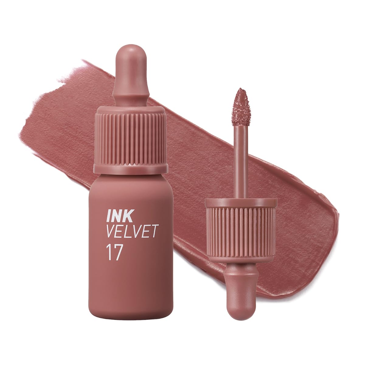 Peripera Ink The Velvet Lip Tint - High Pigment Color, Longwear, Weightless, Not Animal Tested, Gluten-Free, Paraben-Free (017 Rosy Nude)