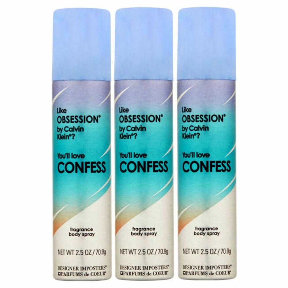 Parfums De Coeur Confess Fragrance Deodorant Body Spray 2.5 Fl Oz (3) : Beauty & Personal Care