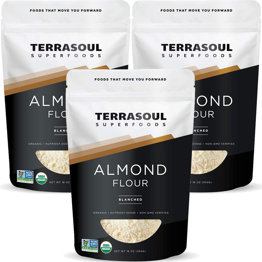 Terrasoul Superfoods Organic Almond Flour, 3 Lbs (Pack Of 3) - Fine Texture | Grain-Free | Gluten-Free | Perfect For Keto Baking