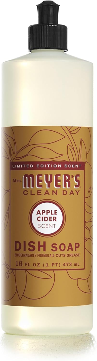 Mrs. Meyer'S Clean Day Liquid Dish Soap, Biodegradable Formula, Limited Edition Apple Cider, 16 Fl. Oz