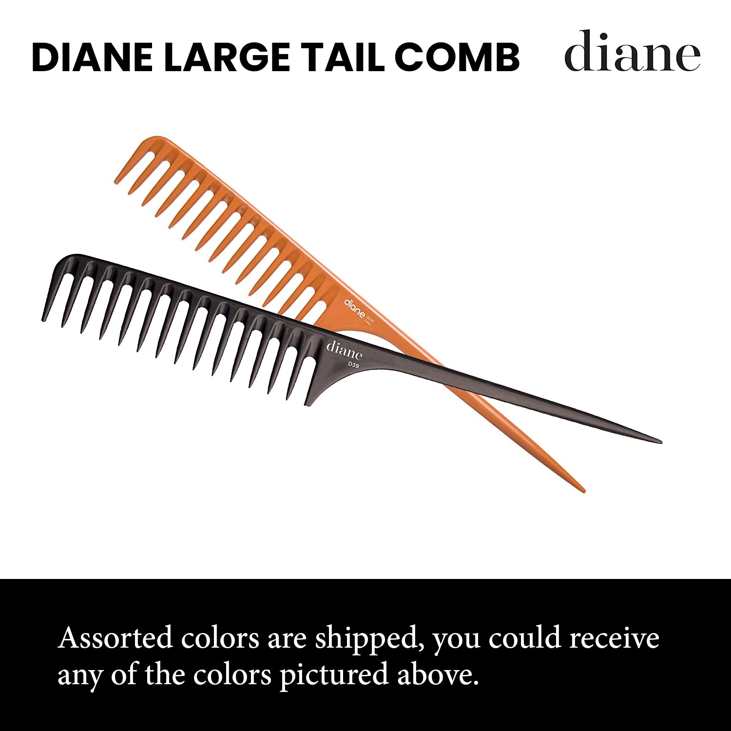 Diane Large Tail Comb, 11.5 Inch, Color may vary : Hair Combs : Beauty & Personal Care
