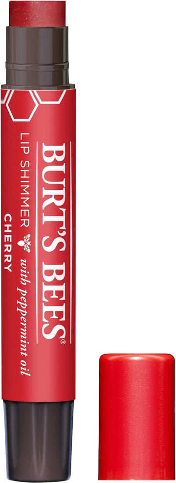 Burt'S Bees 100% Natural Moisturising Lip Shimmer, Cherry - 1 Tube 1 Count (Pack Of 2)