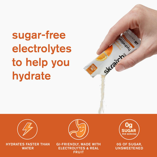 Skratch Labs Sugar Free Electrolyte Powder - Hydration Packets - Everyday Unsweetened Drink Mix - Tangerine + Orange - 15 Servings - Keto, Vegan, Non-Gmo